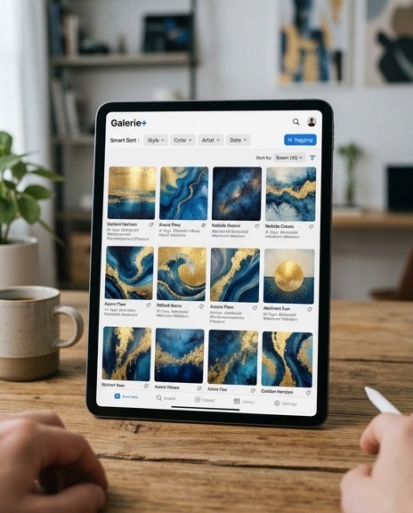 Vue d'une tablette avec l'interface Conception+